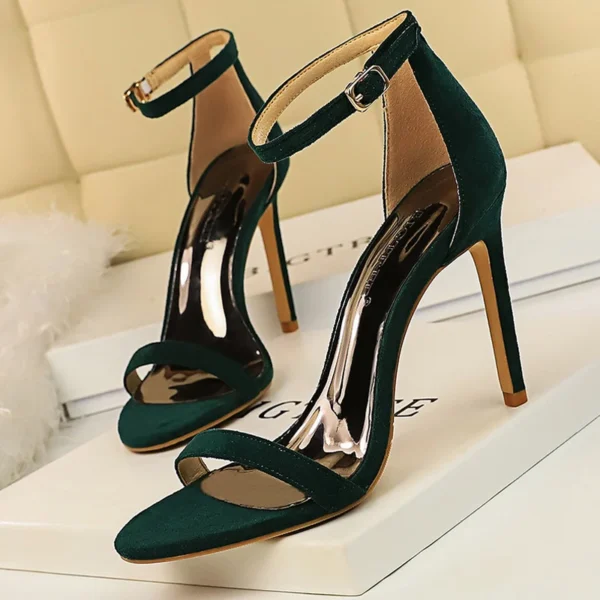 BIGTREE Shoes Summer Women Sandals Suede Hollow High Heels Stiletto Fashion Sandles Women Heels Ladies Shoes Women's Sandals - Image 23