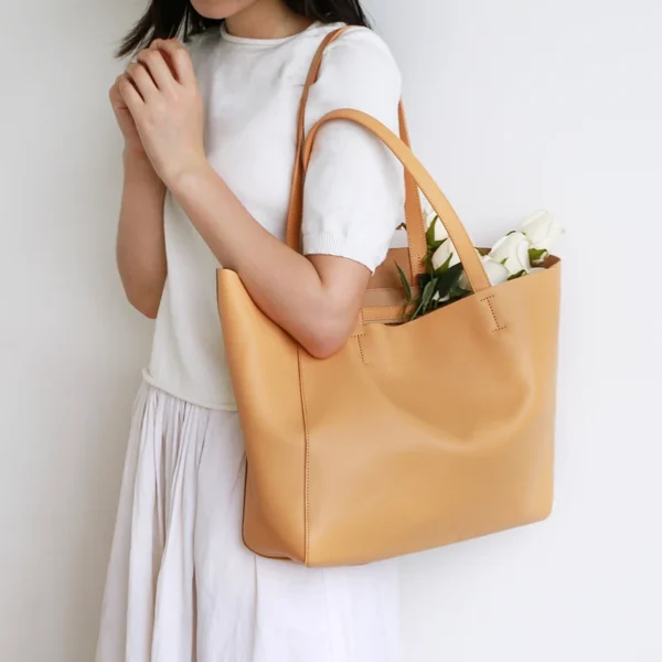 Bag Women Handbag 2020 New Fashion Shoulder Bag Large Bag Tote Bag First Layer Cowhide Simple Large-capacity Commuter Leather