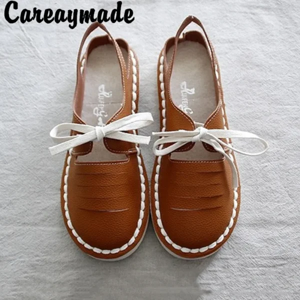 Careaymade-New style Sandals,pure handmade white shoes ,the retro art mori girl Flats shoes,Comfortable shoes,3 colors