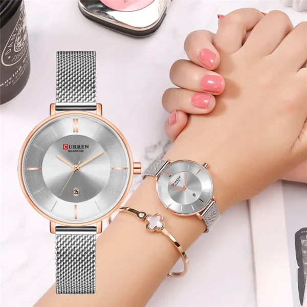 Women Watches Waterproof CURREN Quartz Wristwatches relogio feminino Fashion Watch Women Ladies Dress Analog Mesh Ladies Watches