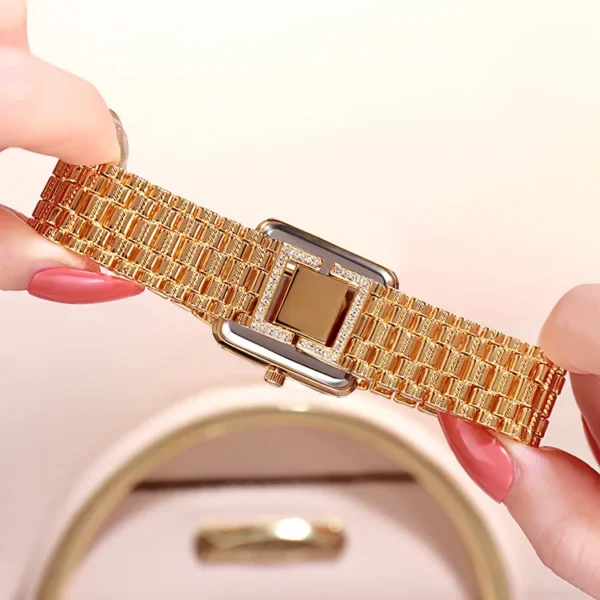 2020 Luxury Brand Square Ladies Watch Fashion Women Watches Diamond Waterproof Quartz Watch Gold Clock Crystal Female Wristwatch - Image 6