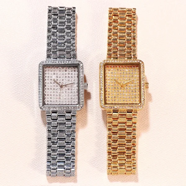 2020 Luxury Brand Square Ladies Watch Fashion Women Watches Diamond Waterproof Quartz Watch Gold Clock Crystal Female Wristwatch - Image 5