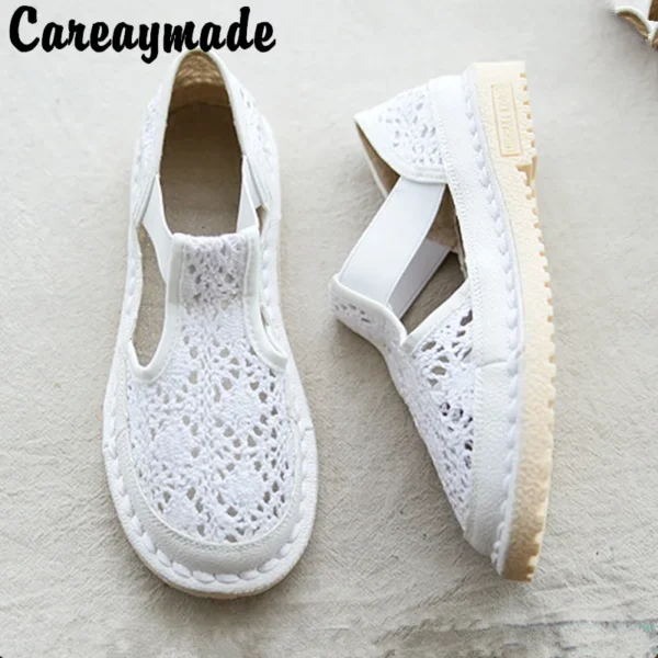 Careaymade-Artistic women's shoes summer new breathable mesh versatile simple Japanese sandals soft soled student Flats shoes