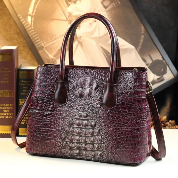 Crocodile Pattern Women Bag Genuine Leather New Commuter Mother Bag Genuine Leather Bag Shoulder Messenger Bag Handbag - Image 10