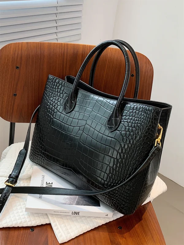 2024 New Crocodile Leather Women's Handbag Tote Bag Large Capacity Shoulder Messenger Bag Commuter Luxury Fashion Portable Bags - Image 6