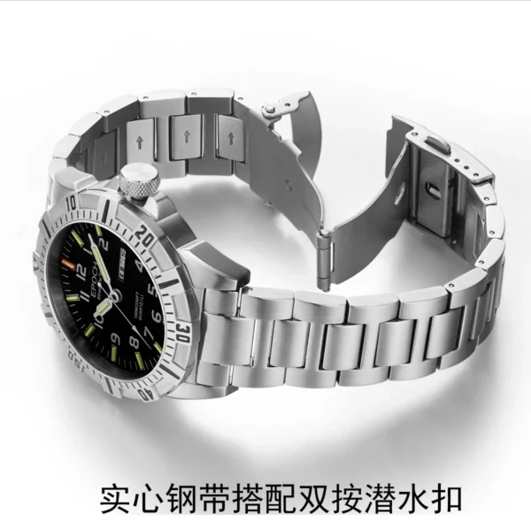 EPOCH Men Quartz Watch Luminous Lithium Battery Japan Movement Rotated Dial WR100M Sapphire Chinese English Week Military - Image 16