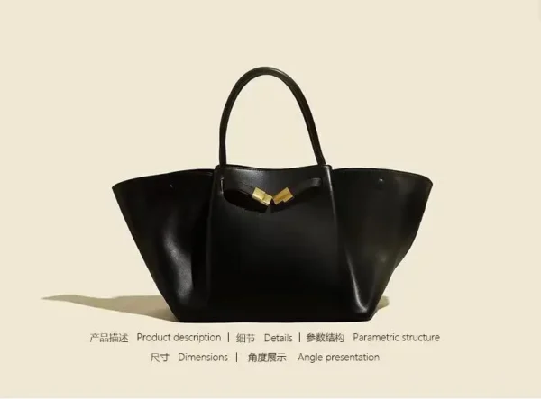 Europe And United States Fashion New Bat-type Wing Handbag Simple Leisure High Quality Leather Large Capacity Handbag For Women - Image 7