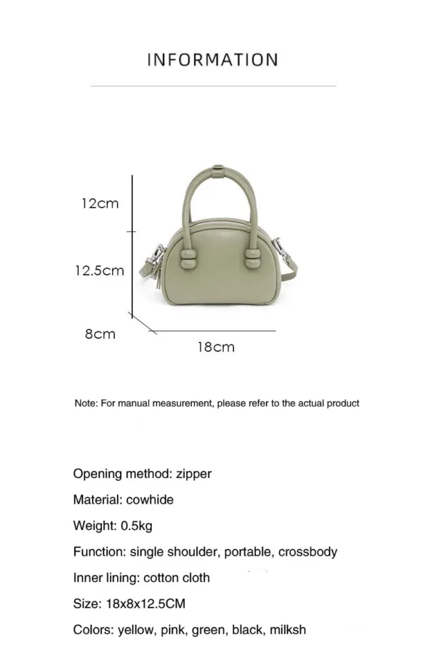 2023 Spring/Summer New Original Designer Exquisite Small Bag Leather Boston Shell Bag Handbag Mini One Shoulder Crossbody Bag - Image 4