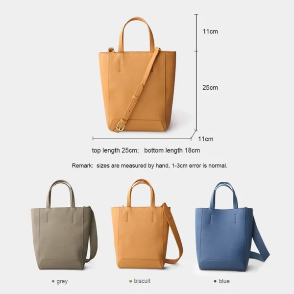 2023 New Women Luxury Genuine Leather Tote Bag Female Elegant Handbag Lady High Quality Simplicity Bucket Shoulder Bag Messenger - Image 5