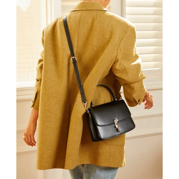 ZR DIARY Vintage Saddle Bag Women Split Leather Shoulder Bags Metal Lock Niche Sewing Handbag for Female W3285 - Image 8