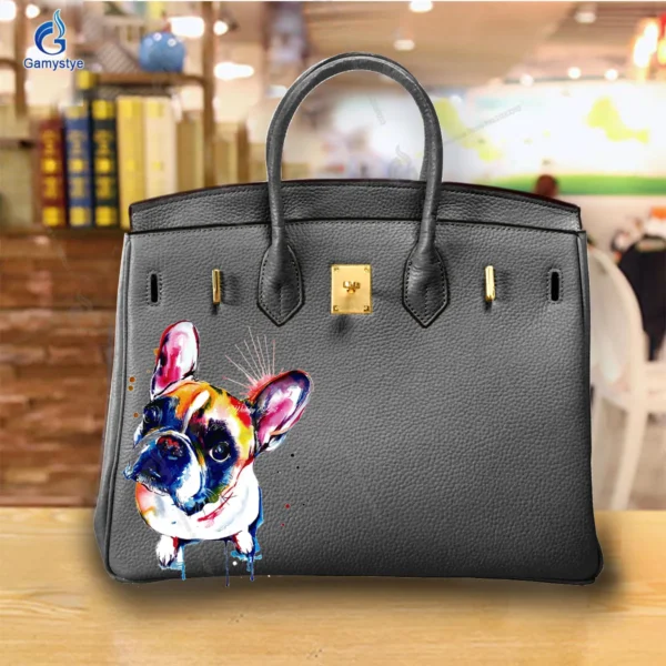 Art Print Colorful cute little dog Customize Totes Women Clutch purses and handbags Designer Ladies purses Genuine Leather New - Image 18