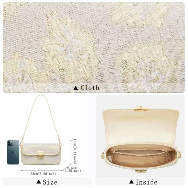 2023 luxury handbags women bags designer Embroidery Flowers Cross-body bag Vintage Floral Printing ladies' bag  classic bags - Image 6