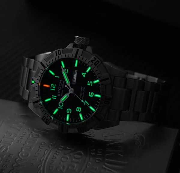 EPOCH Men Quartz Watch Luminous Lithium Battery Japan Movement Rotated Dial WR100M Sapphire Chinese English Week Military - Image 2