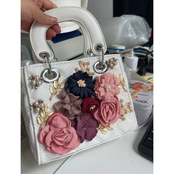 2022 Spring New Fashion Women's Bag Minority Flower Pearl Portable One Shoulder Messenger Bag Princess Bag Classic Versatile - Image 11