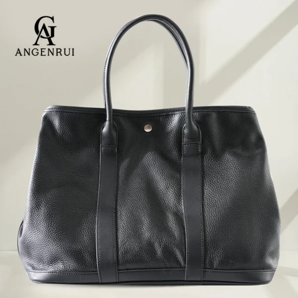 2023 New Tote Bag  Handbag Genuine Leather Commuter Computer Bag, First Layer Cowhide, Simple and Large Capacity - Image 8