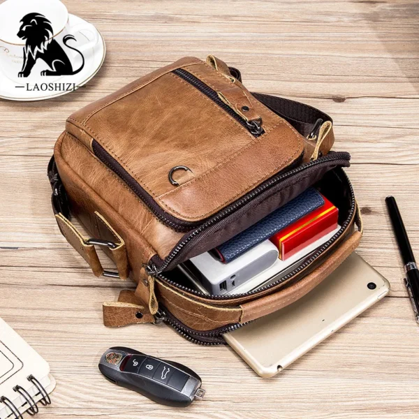 Brand 100% Genuine Leather Men's Shoulder Bags Messenger Bag for Men Crossbody Bags new Small Man Designer Handbag Bolso Male - Image 3