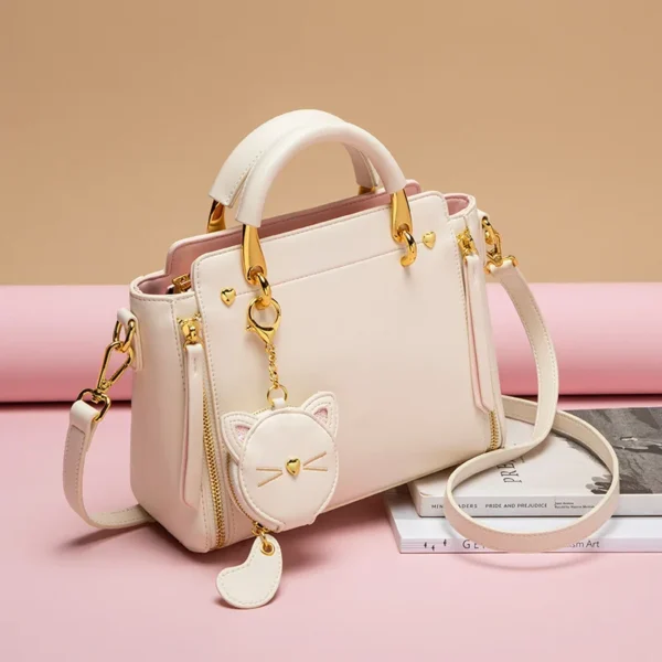 Bag High Shoulder Quality Cat Shaping Genuine Leather Soft Handbags For Women Casual Messenger Versatile Luxury Crossbody Y2k - Image 2