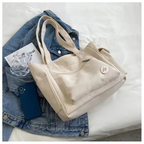 Women's Fashion Shoulder Bag Class Large Capacity Student Tote Bag 2023 New Canvas Commuter Handbag Women Bag - Image 7