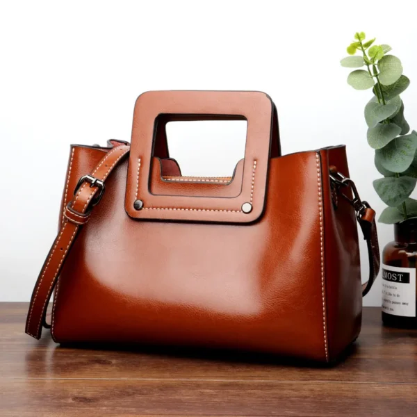 Women's Shoulder Handbag Bag Crossbody Tote Y2k New Genuine Leather Head Layer Cowhide Versatile Underarm Large Capacity Retro