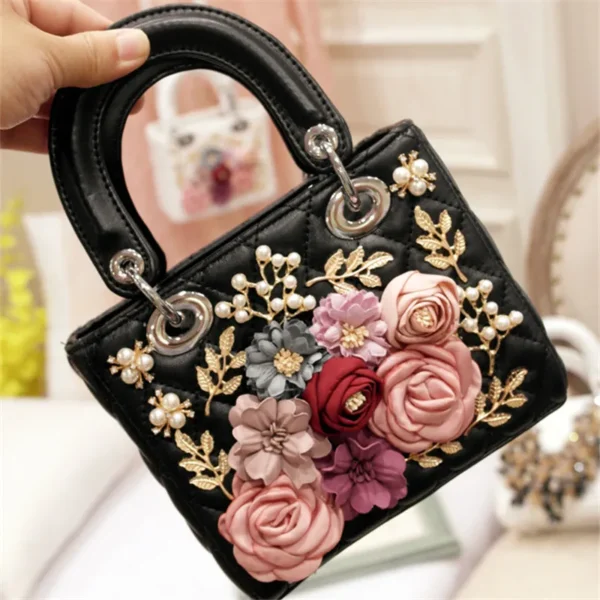 2022 Spring New Fashion Women's Bag Minority Flower Pearl Portable One Shoulder Messenger Bag Princess Bag Classic Versatile - Image 4