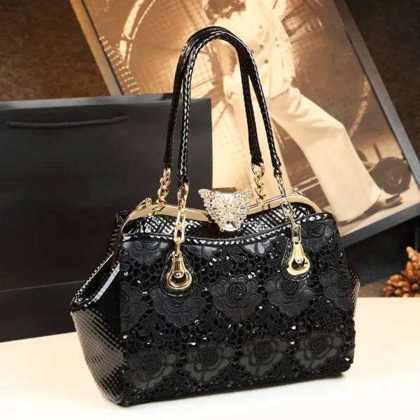 Fashion Handbags Lace Clip Women's Bag 2023 New Soft Leather Sequin One-shoulder Bags Designer Bag Lady Crossbody Bags - Image 7