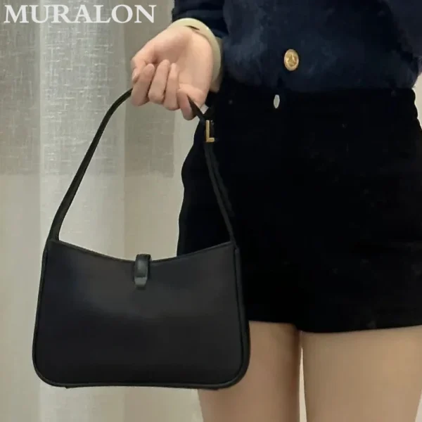 2024 Genuine Leather Fashion New Shoulder Crossbody Women's Buckle Casual Square Bag Sexy All-match Simple Premium Underarm Bag