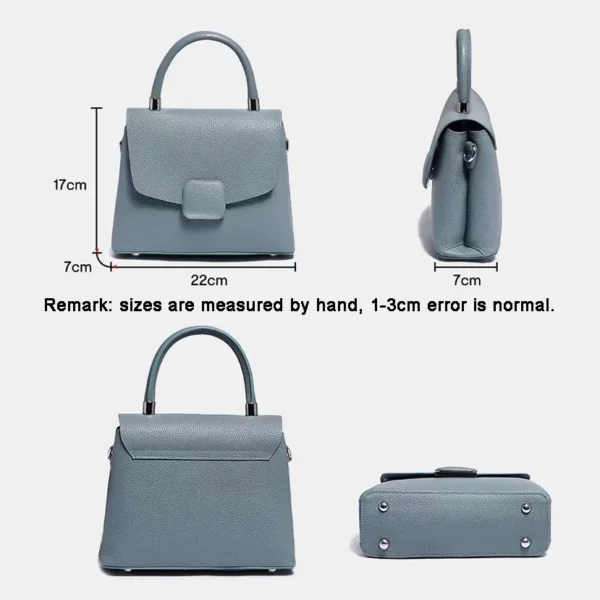 Fashion Female Genuine Leather Messenger Bags Solid Color Lady Commute Handbag Casual Women Square Single Shoulder Bag New 2023 - Image 3