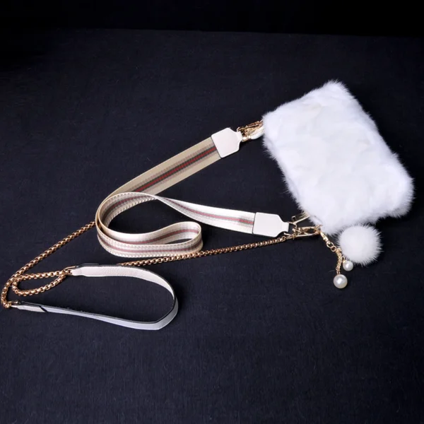 2023 new fashion mink fur women's bag with one shoulder and cross-body Hong Kong style small square bag mink hair chain fur bag - Image 7