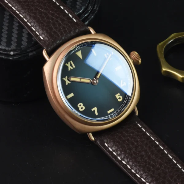 44mm Simple Fashion Bronze Quartz Watch Luminous Sapphire Glass Mirror Waterproof Diver Sports Quartz Watches for Men Hot Gifts - Image 15