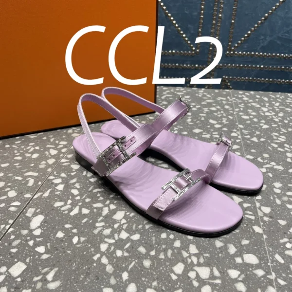 24 years spring and summer new ladies flat sandals ladies fashion shoes silk upper sheepskin cushion foot leather outsole - Image 3