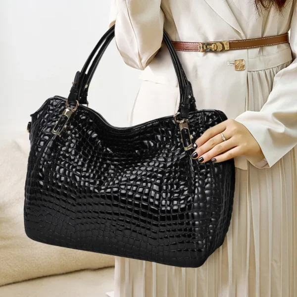 Crocodile Pattern Leather Women's Handbags Lady Fashion Commuter Large Capacity Tote Bag Shoulder Messenger Bags Luxury 2023 New - Image 2