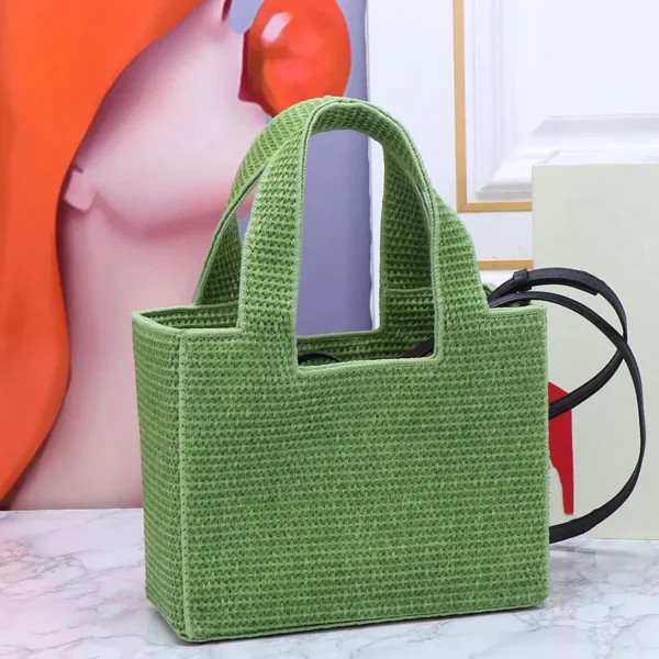 2024 Fashion Grass Bag Women's Handbag Classic Design Summer Grass Knitted Handbag Beach Vacation Outdoor Shoulder Bag Two Sizes - Image 8