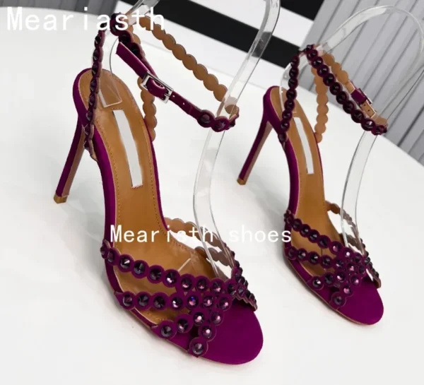 2023 New brand Sequined Crystal Women Sandals Sexy Spike High heels Gladiator sandals Summer Wedding Prom Shoes Sandalias Mujer - Image 19