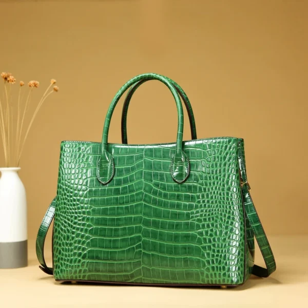 2024 New Crocodile Leather Women's Handbag Tote Bag Large Capacity Shoulder Messenger Bag Commuter Luxury Fashion Portable Bags - Image 9