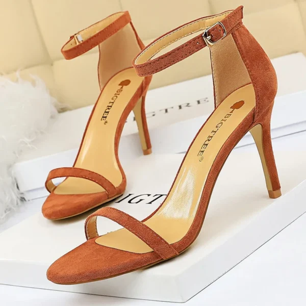 BIGTREE Shoes Summer Women Sandals Suede Hollow High Heels Stiletto Fashion Sandles Women Heels Ladies Shoes Women's Sandals - Image 10