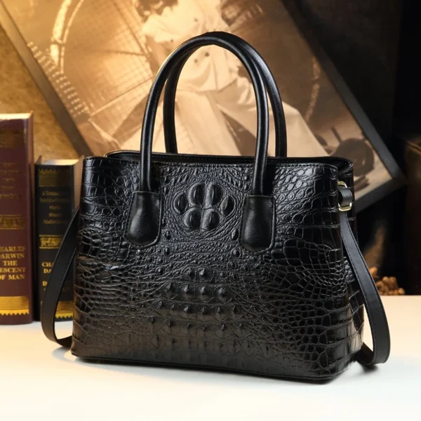 Crocodile Pattern Women Bag Genuine Leather New Commuter Mother Bag Genuine Leather Bag Shoulder Messenger Bag Handbag - Image 8