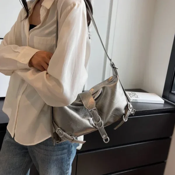 2023 High Quality Women's Bags Autumn New Fashion Simplicity High-capacity  Advanced Sense Shoulder Bag Solid Versatile Handbag - Image 3