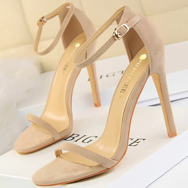 BIGTREE Shoes Summer Women Sandals Suede Hollow High Heels Stiletto Fashion Sandles Women Heels Ladies Shoes Women's Sandals - Image 17