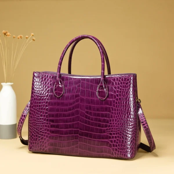 2024 New Crocodile Leather Women's Handbag Tote Bag Large Capacity Shoulder Messenger Bag Commuter Luxury Fashion Portable Bags - Image 7