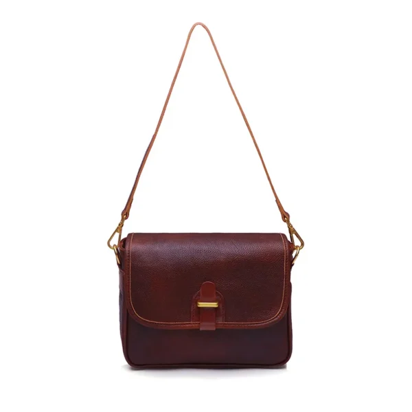 2023 New Women's Genuine Leather Vintage Messenger bag Versatile Casual Commuter Bag One Shoulder Crossbody Small Square Bag - Image 8