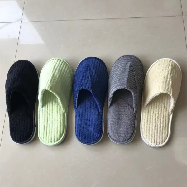 5 Pairs Winter Slippers Men Women  Hotel Disposable Slides Home Travel Sandals Hospitality Footwear One Size on Sale - Image 41