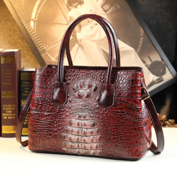 Crocodile Pattern Women Bag Genuine Leather New Commuter Mother Bag Genuine Leather Bag Shoulder Messenger Bag Handbag - Image 11