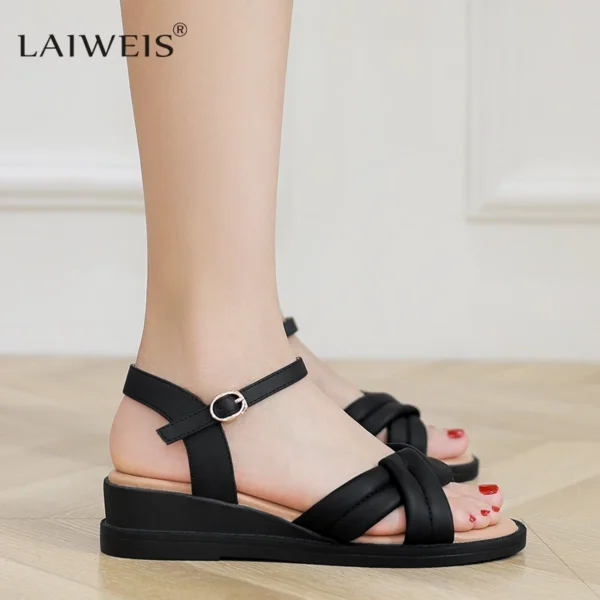 Women's Sandals Vintage Toe Flat Roman Style Platform 2024 New Sandals Designer Sandals  Luxury Sandals  Women Shoes Brand - Image 5