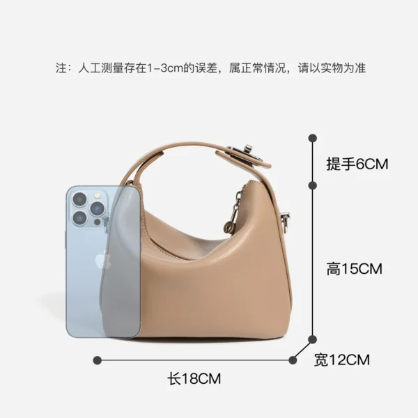 ZR DIARY Soft Square Handbag Women Split Leather Fresh Colors Shoulder Bag Zipper Closure Mini Underarm Crossbody Bag F9758B - Image 5