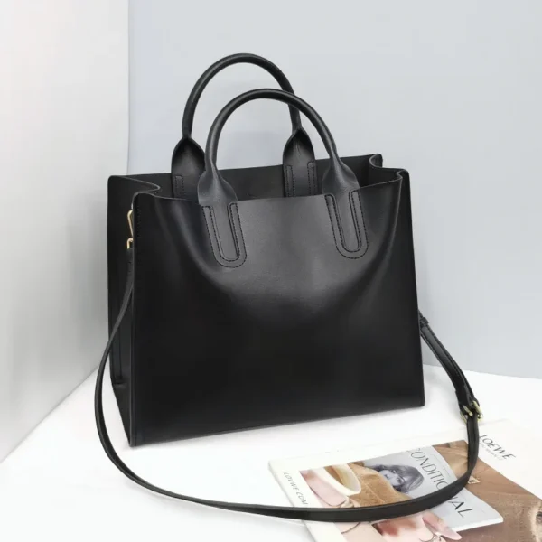 2023 New Genuine Leather Women's Handbags Female Tote Bag Large Capacity A4 File Package Bag Lady Shoulder Messenger Bags - Image 11