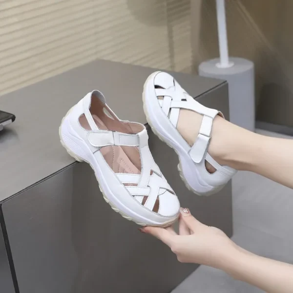 Casual Women's Sandals Hollow Soft Roman Women's Shoes Summer Wedges Sandals - Image 3