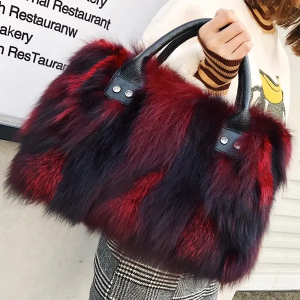 Autumn And Winter New Fur Women's Bag Fox Hair Hand Carrying Bag Crossbody Tidal Winter High Guizhen Fur Shoulder Bag For Women - Image 3