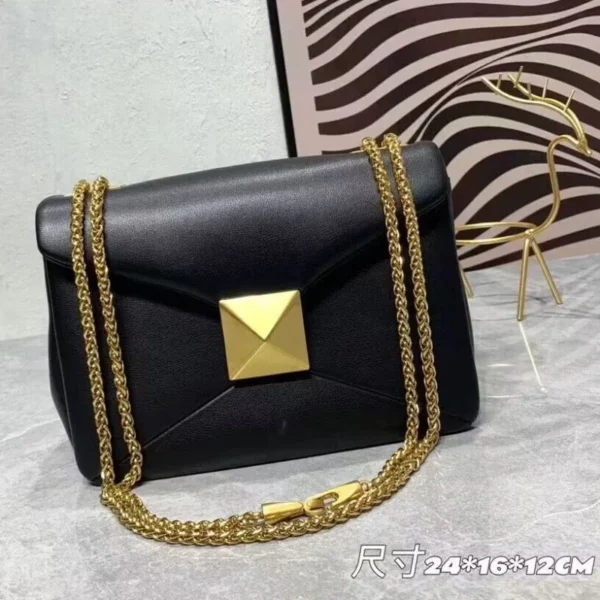 Women's Luxury Designer Handbag Top Quality Genuine Leather Large Rivet Crossbody Shoulder Bag Fashion Chain Square Bag Female - Image 24