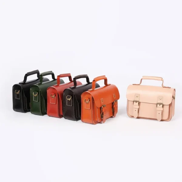 Women's simple fashion all-in-one leather waterproof multi-functional hand bill shoulder oblique span small square bag - Image 7