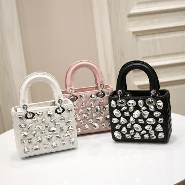 2022 Spring Popular Fashionable Women's Fashion Versatile Rhinestone Minority Personalized Portable Shoulder Messenger Bag - Image 3